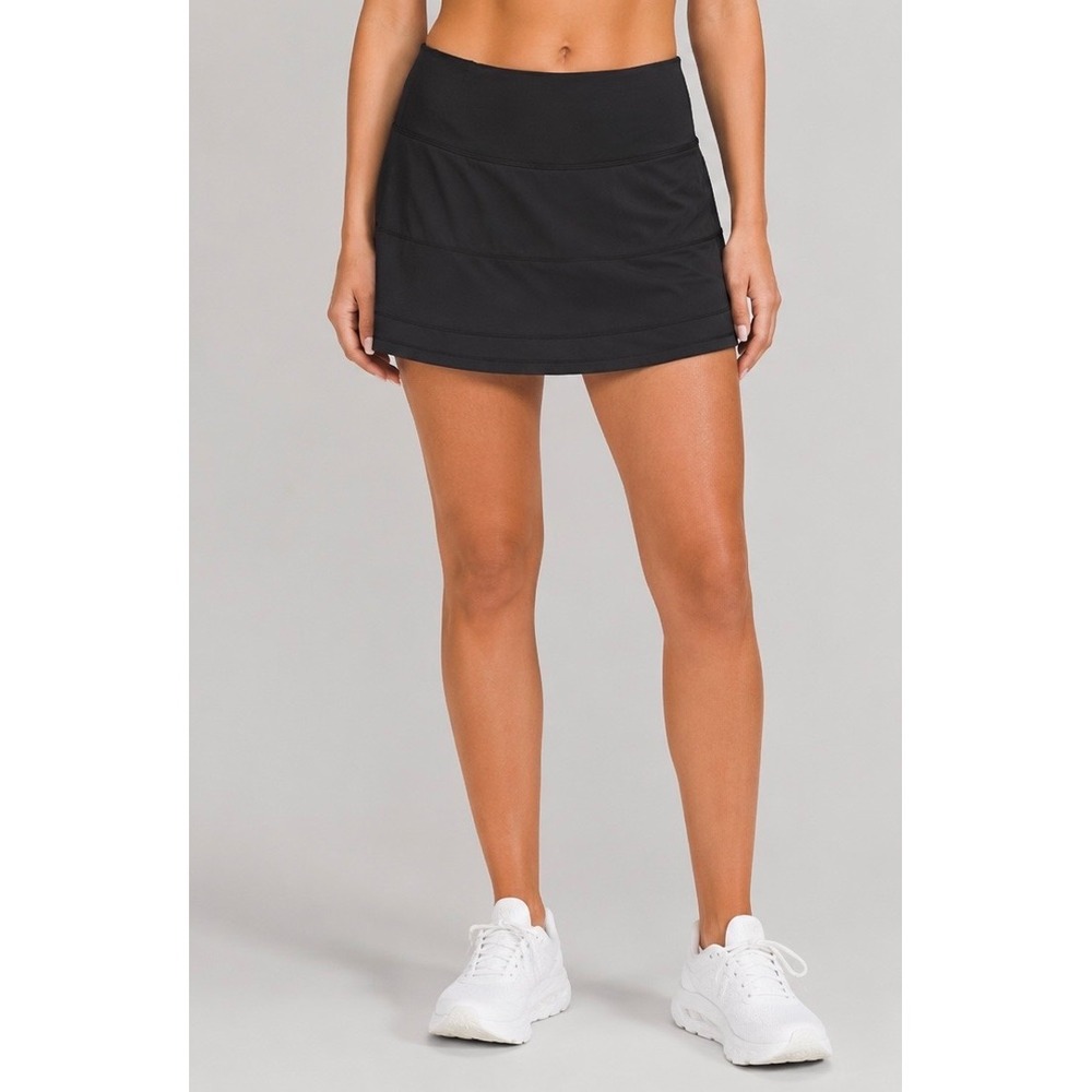 Lululemon Black Pace Rival Tennis/Running Skort with Built-In Shorts Sz 12